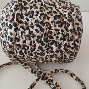 5/10 meters Leopard Patterned trapilho for basket crochet, Trapillo yarn for jewelry making, T-shirt yarn for rug knitting image 1