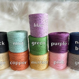 10 meters (11 yards ) Paper Raffia Cord, Craft Twine Rope String Craft, Gift Wrapping Rope, Paper rope, Macrame String, Paper Yarn_ 1mm