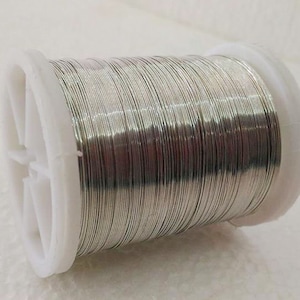 Craft supply Copper wire, 28 Gauge wire, silver craft wire, 30 meters (33 yards) craft wire, jewelry making, Wire by Roll, flexible wire