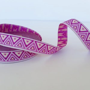 Nastro Jacquard a zig-zag da 15 mm (5/8 pollici), bordo decorativo, nastro geometrico, finiture native, tagliato su misura