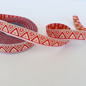 15 mm (5/8 inches) triangle jacquard ribbon, Embroidered border, diamond Jacquard trim, triangle Woven Border