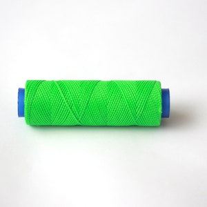 1 spool 100 meters neon green waxed cord, waxed thread, waxed braid, nylon beading cord