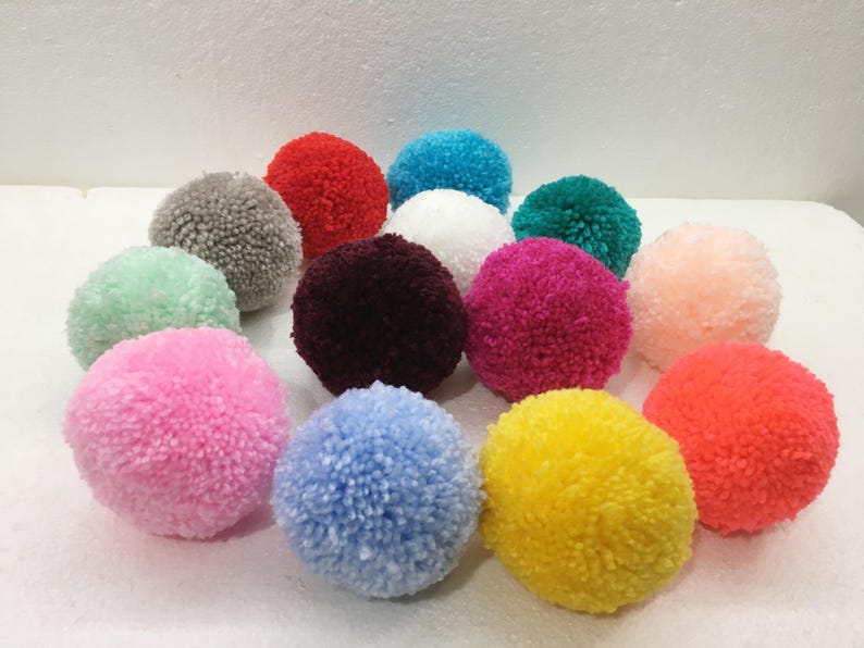 1 pcs large yarn pom poms 80 mm rose pink pom poms giant pom Etsy