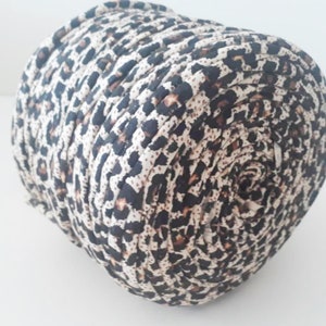 5/10 meters Leopard Patterned trapilho for basket crochet, Trapillo yarn for jewelry making, T-shirt yarn for rug knitting image 4