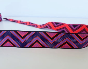 25mm-1 inches pink and purple Chevron Jacquard Border, Woven Ribbon Trimmings, Geometric Ribbon, Braid Embroidery Trim