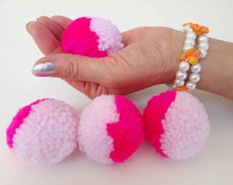 12 Palline Di Pompon Soffici In Lana Bianca - Diametro 70mm Per Decorazioni Fai Da Te, Festività E Artigianato