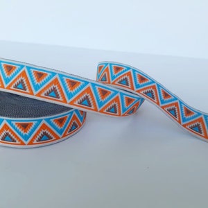25 mm- 1 inch chevron Jacquard ribbon, Decorative border, Geometric ribbon, native trims, by the yard
