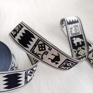 35 mm - 1,25" tum Tribal Jacquardband, Etniskt Jacquardtyg, Klädutsmyckning och Kostymdekoration
