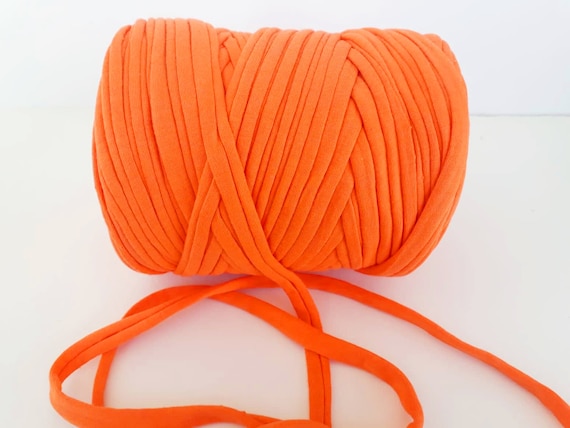 5/10 Meters Orange Tshirt Yarn for Pom Pom Making, Chunky Yarn for