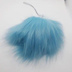 3 inches (8 cm ) Baby Blue Faux Fur Pom Pom, Realistic Faux Fur for Knit, Luxury Faux Fur Pom pom