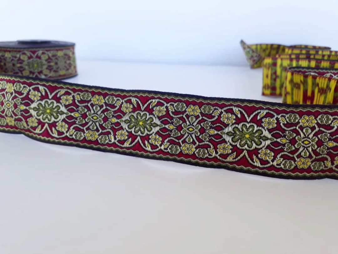 BENECREAT 10m Ruban Jacquard Vintage 25mm Ruban Broderie Jacquard Noir