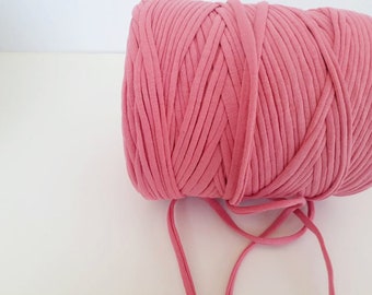 5/10 meters Rose pink t shirt yarn for blanket knitting, Zpagetti yarn for handbag knitting, Spaghetti yarn for rug knitting
