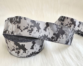 40 mm (1.57 inches) Camouflage Patterned Jacquard Ribbon, Decorative Craft Border, Camouflage Ribbon Trim