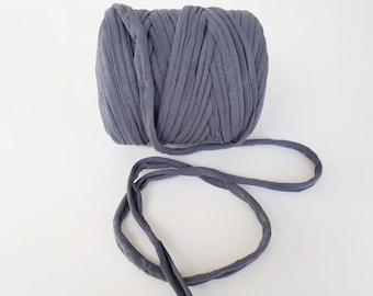 5/10 meters Anthracite gray t shirt yarn for tassel making, Spaghetti yarn for backpack crochet, Tshirt Yarn for macrame making