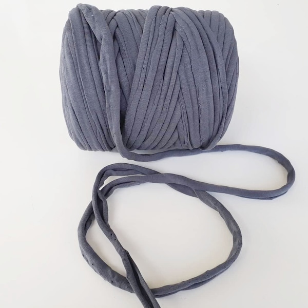 5/10 meters Anthracite gray t shirt yarn for tassel making, Spaghetti yarn for backpack crochet, Tshirt Yarn for macrame making