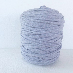 5.5/11 yards Light gray colors Tshirt Yarn for pouf making, Trapillo yarn for home decor image 1