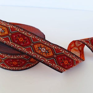 35 mm - 1.25" turkey rug jacquard, jacquard ribbon turkey in kilim design, trim and border