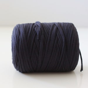 5,5/11 iarde Filato per magliette blu navy scuro per realizzare pouf, filato Trapillo per decorazioni per la casa, filato per magliette per realizzare braccialetti