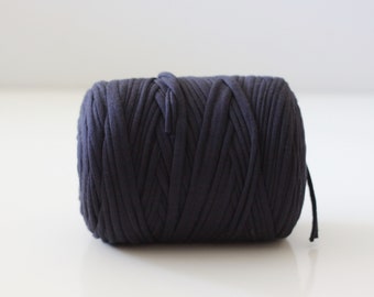 5.5/11 yards Dark navy  blue Tshirt Yarn for pouf making, Trapillo yarn for home decor , T-shirt yarn for bracelet making