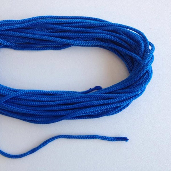 11  Yards(10 meters) blue  Decorative Cord, bracelet cords, braided cords, 3mm wide, macrame cord