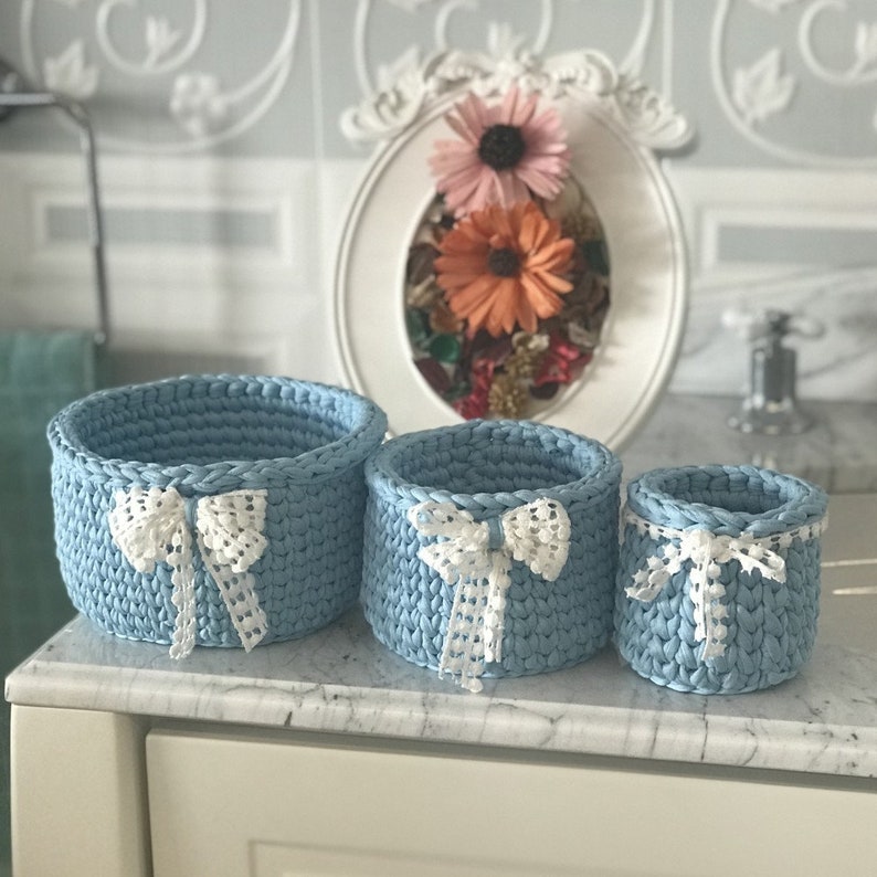 home decor Necklaces Bracelets bluegrey t-shirt yarn cotton cord T-Shirt yarn zpagetti yarn