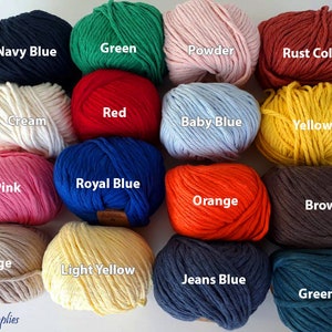 3mm Macrame cotton cord, Soft bulky macrame yarn, Single twist cords, Strand cotton cord