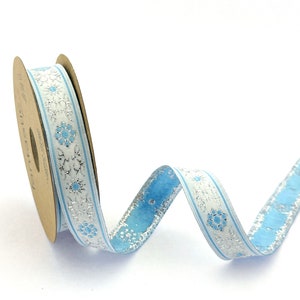 15 mm (5/8 inches) metallic blue Jacquard ribbon, Embroidered border, Sewing trim, blue Jacquard trim,  metallic lilac  Woven Border