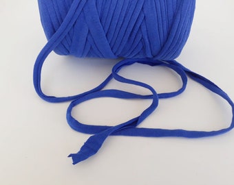 5/10 meters Cobalt blue Tshirt Yarn for kids craft , Zpagetti yarn for bag crochet, Trapillo yarn for necklace making