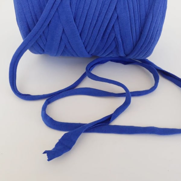 5/10 mètres Cobalt bleu Tshirt fil pour enfants artisanat, fil Zpagetti pour crochet de sac, fil Trapillo pour la fabrication de collier
