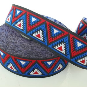 25 mm- 1 cal Boho Taśma do szycia, geometryczna obwódka w jodełkę, boho żakardowa obwódka, hippie tkana wstążka, hurtowa sprzedaż wstążek ciętych na wymiar