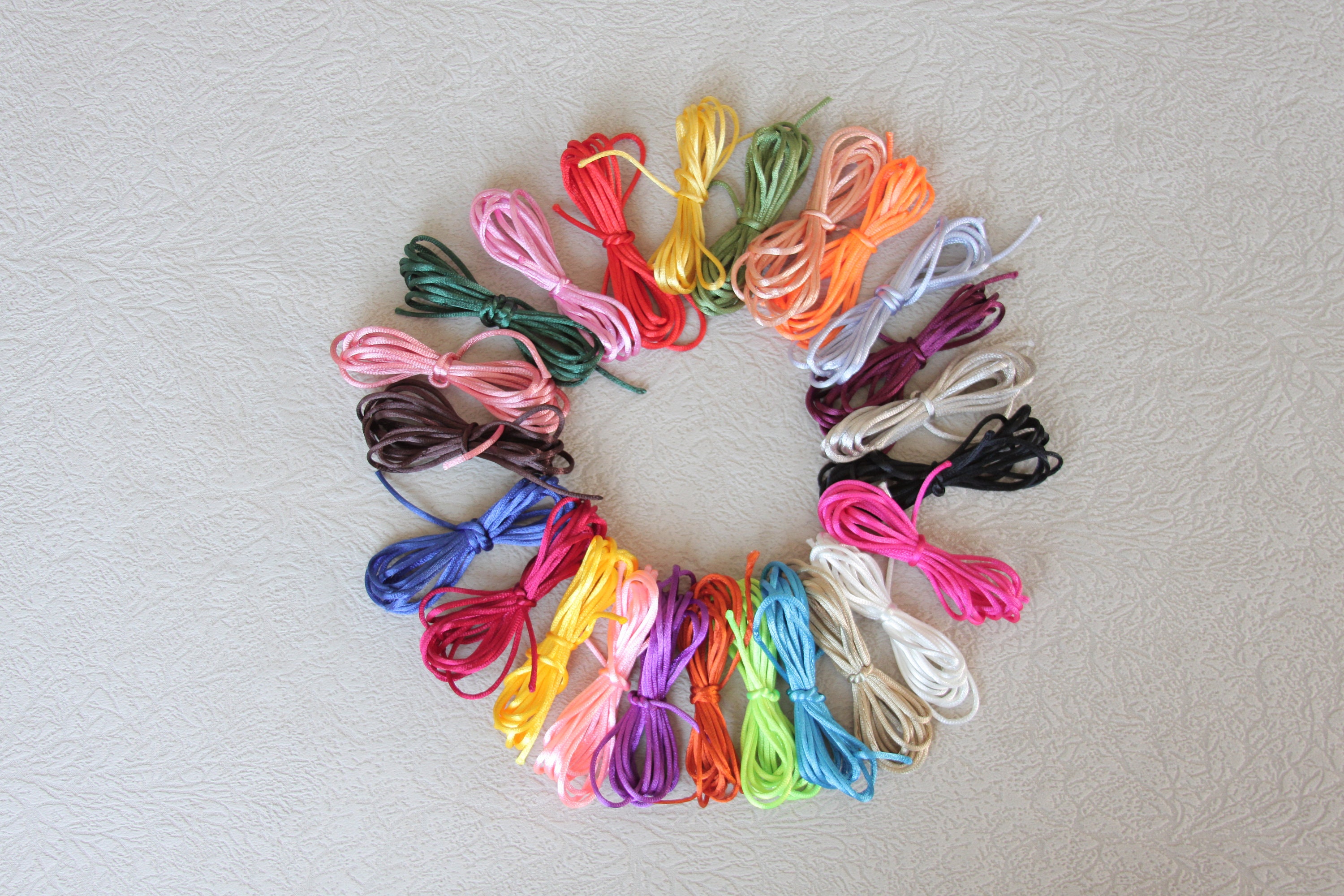2.5mm Rattail cord lot 24 colorsx2 meters for jewellery Etsy