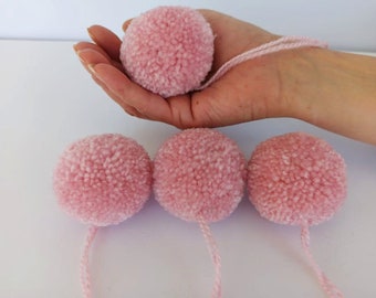 4 pièces 4cm/5cm/6cm/ 2 pièces 8cm/10cm pompon en poudre de laine, pompons de fil, gros pompons