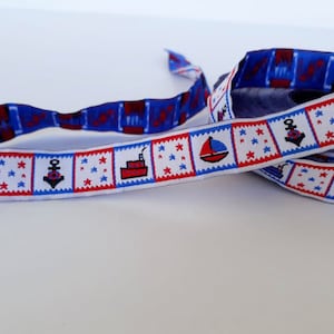15 mm (5/8 Zoll) Jacquardband mit maritimen Muster, Ziernähte und Bordüre