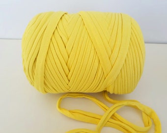 5/10 meters Cotton T-Shirt Tricot, T-Shirt yarn, yellow t shirt yarn, for bags, for jewellery, zpagetti yarn, tee shirt yarn
