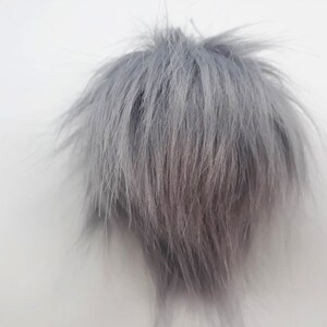 3 Zoll (8 cm) Grau Kunstfell Pom Pom, Beanie Accessoires