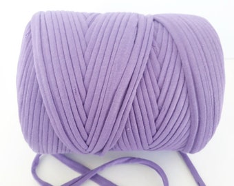 5.5/11 yards Blue lilac t-shirt yarn for blanket making, Spaghetti yarn for bag making, T shirt yarn for basket crochet
