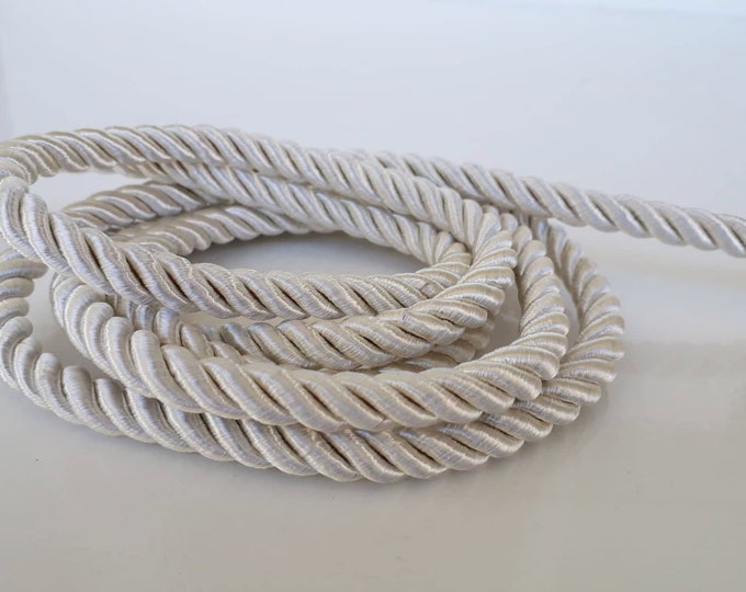 10 Mm 3 Ply Ivory Satin Twisted Cord Knot Rope Upholstery Etsy