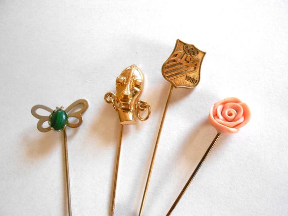 Vintage stick pins.  1980 Olympics pin.  Gold.  P… - image 2