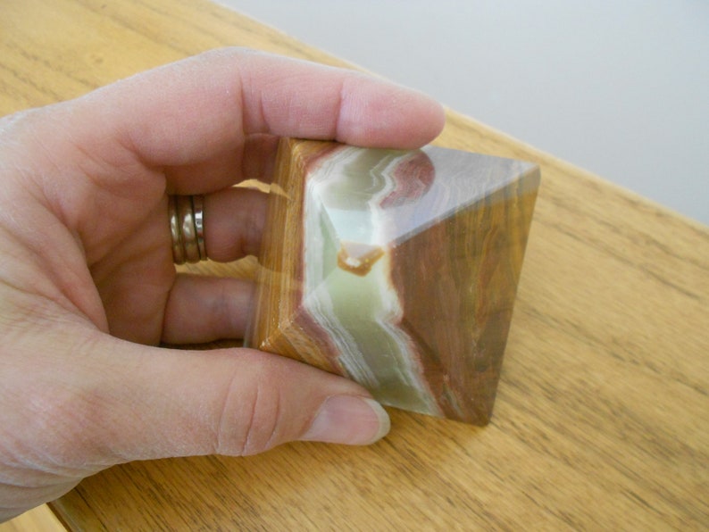 Vintage Quartz Paperweight. Pyramid Weight. Etsy