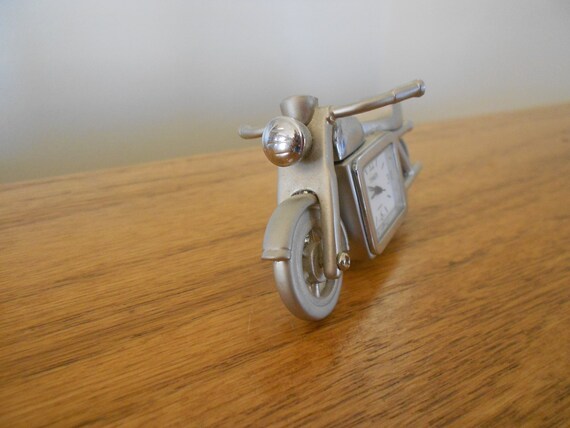 Vintage Timex Motorcycle Clock. Silver Mini Motorcycle Figure. - Etsy