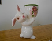 Vintage Avon ceramic bunny. Weiss hand painted figurine. Candle holder.