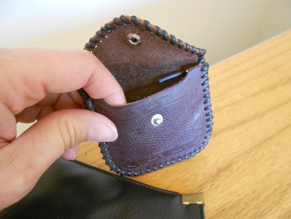 Vintage leather coin purse lot.  Indian tooled im… - image 1