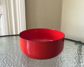Vintage Finel Red Orange Enamel Bowl Arabia