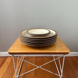 Vintage Heath Ceramics Sandalwood Rim Line Plates