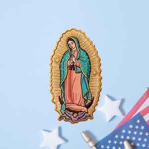 Our Lady of Guadalupe Embroidered Patch, Virgin Mary Iron-on Badge, Religious Catholic Souvenir, Apparel Accessory