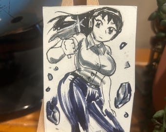 Ruri Rocks ACEO | Signed by Artist | Anime | waifu | Morning motivation | cute | pocket size | collectable | otaku | partner gift