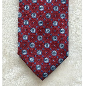 Corbata de seda Robert Talbott Red Blue Medallion Best of Class para hombre, talla única, excelente.