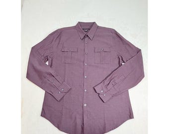 Camisa de hombre Vintage Structure con botones en color malva ciruela