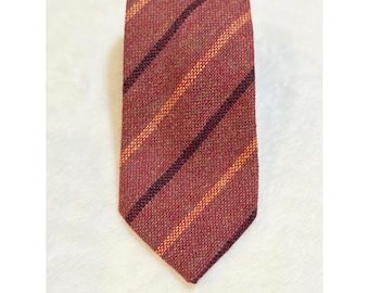 Gravata masculina Vintage Minks em lã Shetland cor bordô