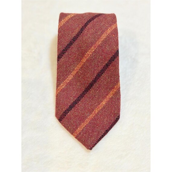 Vintage Minks Burgundy Shetland Wool-Men's Tie